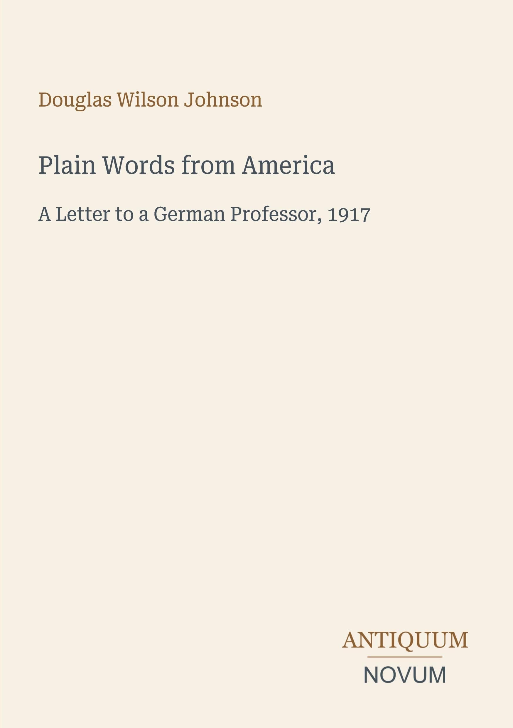 Plain Words from America