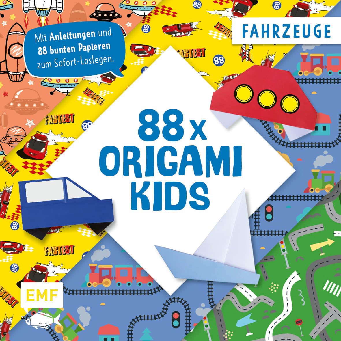 88 x Origami Kids – Fahrzeuge: Mit Anleitungen und 88 bunten Papieren zum Sofort-Loslegen