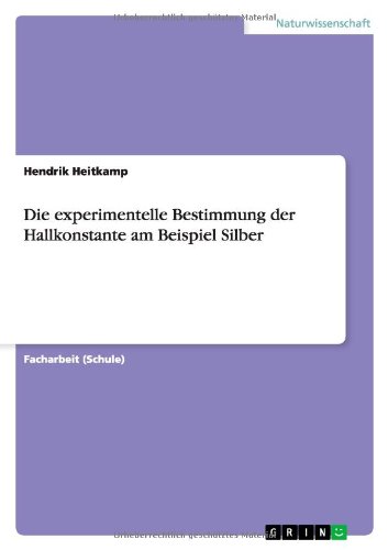 Die experimentelle Bestimmung der Hallkonstante am Beispiel Silber