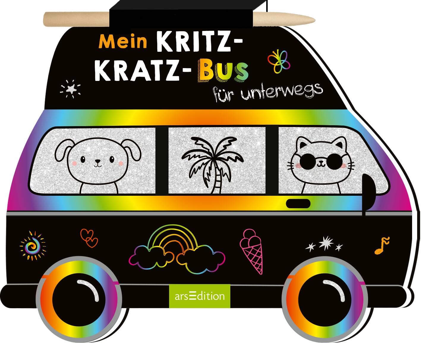 Mein Kritzkratz-Bus für unterwegs: Kreativer Kratzelspaß mit Malideen und Holzstift für Kinder ab 5 Jahren