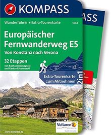 Europäischer Fernwanderweg E5, Von Konstanz nach Verona: Wanderführer mit Extra-Tourenkarte, 32 Etappen, GPX-Daten zum Download. (KOMPASS-Wanderführer, Band 5962)