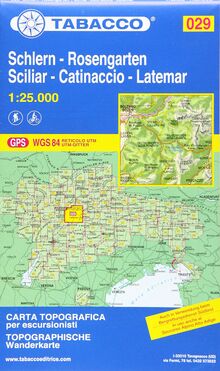 Schlern, Rosengarten, Latemar, Regglberg: Wanderkarte Tabacco 029. 1:25000: GPS. UTM-Gitter (Carte topografiche per escursionisti, Band 29)