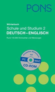 PONS Wörterbuch Schule und Studium 2: Deutsch-Englisch mit CD-ROM