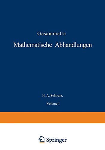 Gesammelte Mathematische Abhandlungen: Erster Band