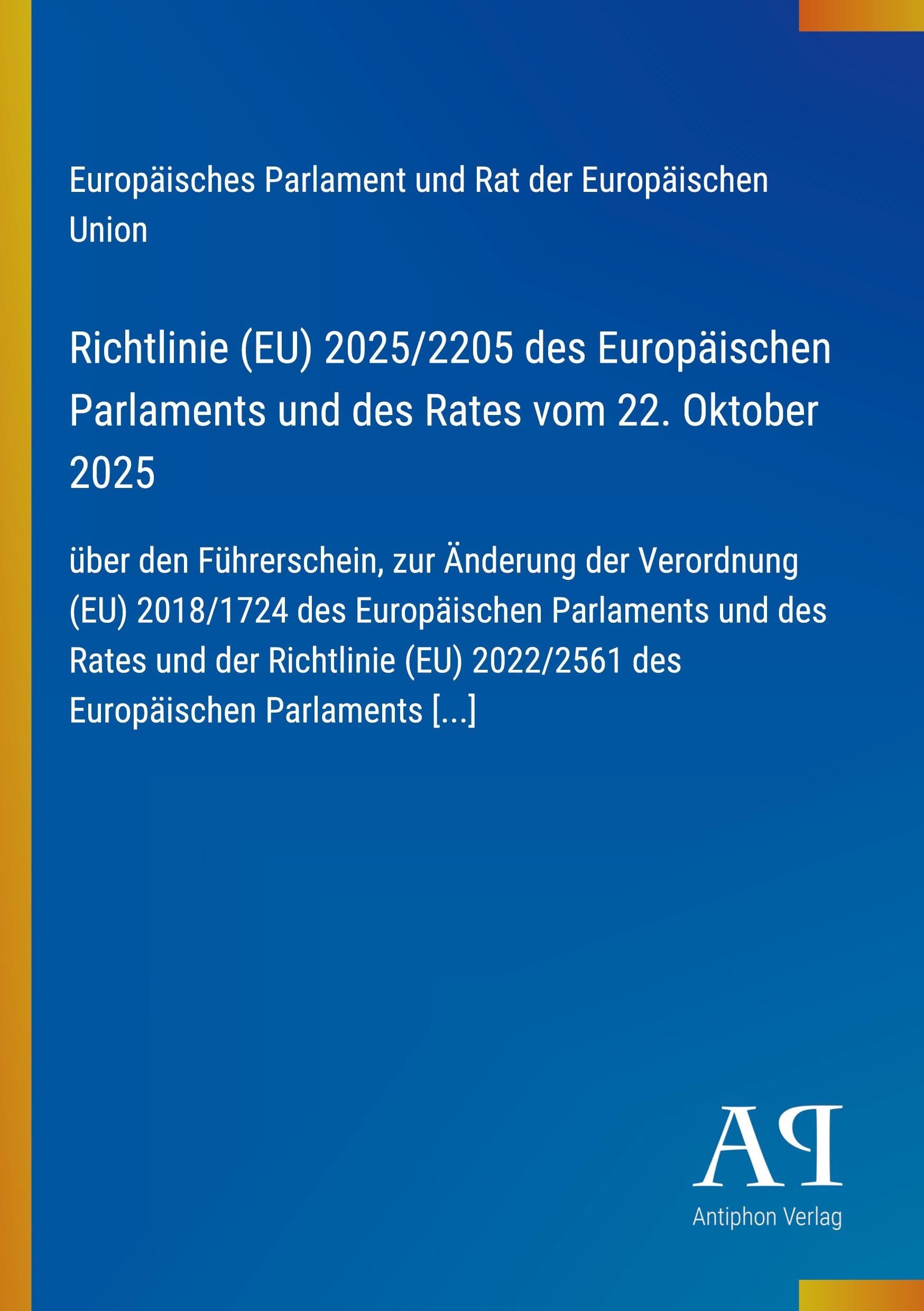 Richtlinie (EU) 2025/2205 des Europäischen Parlaments und des Rates vom 22. Oktober 2025