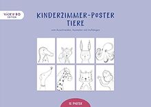 Kinderzimmer-Poster - Tiere: 18 Zeichnungen zum Ausschneiden, Ausmalen und Aufhängen (Deko Wandbilder Din A4) von Alexandra Schönfeld | Buch | Zustand sehr gut