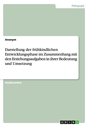 Darstellung der frühkindlichen Entwicklungsphase im Zusammenhang mit den Erziehungsaufgaben in ihrer Bedeutung und Umsetzung