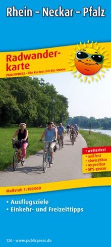 Radwanderkarte Rhein - Neckar - Pfalz: Mit Ausflugszielen, Einkehr- & Freizeittipps, reissfest, wetterfest, abwischbar, GPS-genau. 1:100000