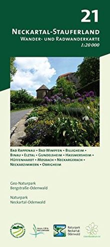 Blatt 21, Neckartal-Stauferland: Wander- und Radwanderkarte 1:20.000. Mit Bad Rappenau, Bad Wimpfen, Billigheim, Binau, Elztal, Gundelsheim, ... (Odenwald Freizeitkarten Maßstab 1:20.000)