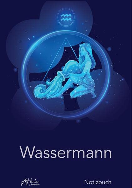 Sternzeichen Wassermann Notizbuch | Designed by Alfred Herler: Liniertes Notizbuch mit mit 150 Seiten in edlem Astrologie-Design zum niederschreiben ... Notizen, persönlichen Gedanken und Ideen