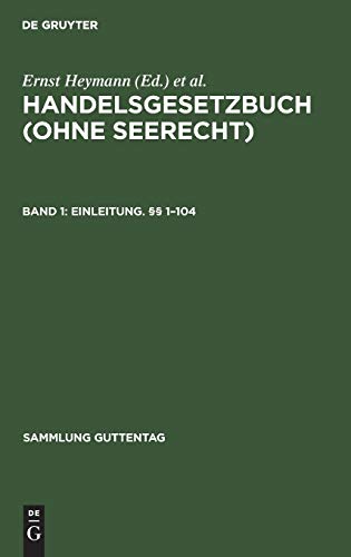 Erstes Buch: Einleitung. §§ 1–104 (Sammlung Guttentag)