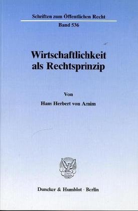 Wirtschaftlichkeit als Rechtsprinzip.
