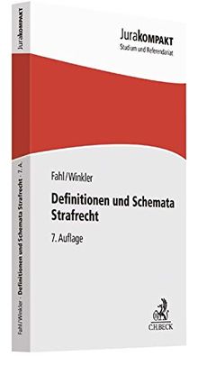 Definitionen und Schemata Strafrecht (Jura kompakt) von Fahl, Christian, Winkler, Klaus | Buch | Zustand gut