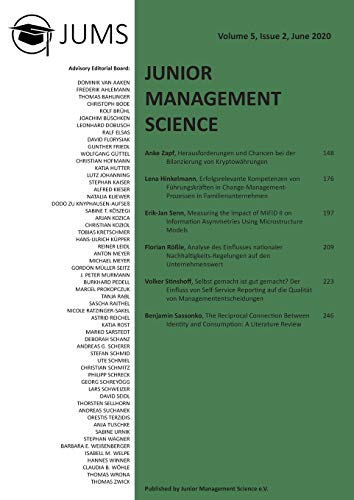 Junior Management Science, Volume 5, Issue 2, June 2020