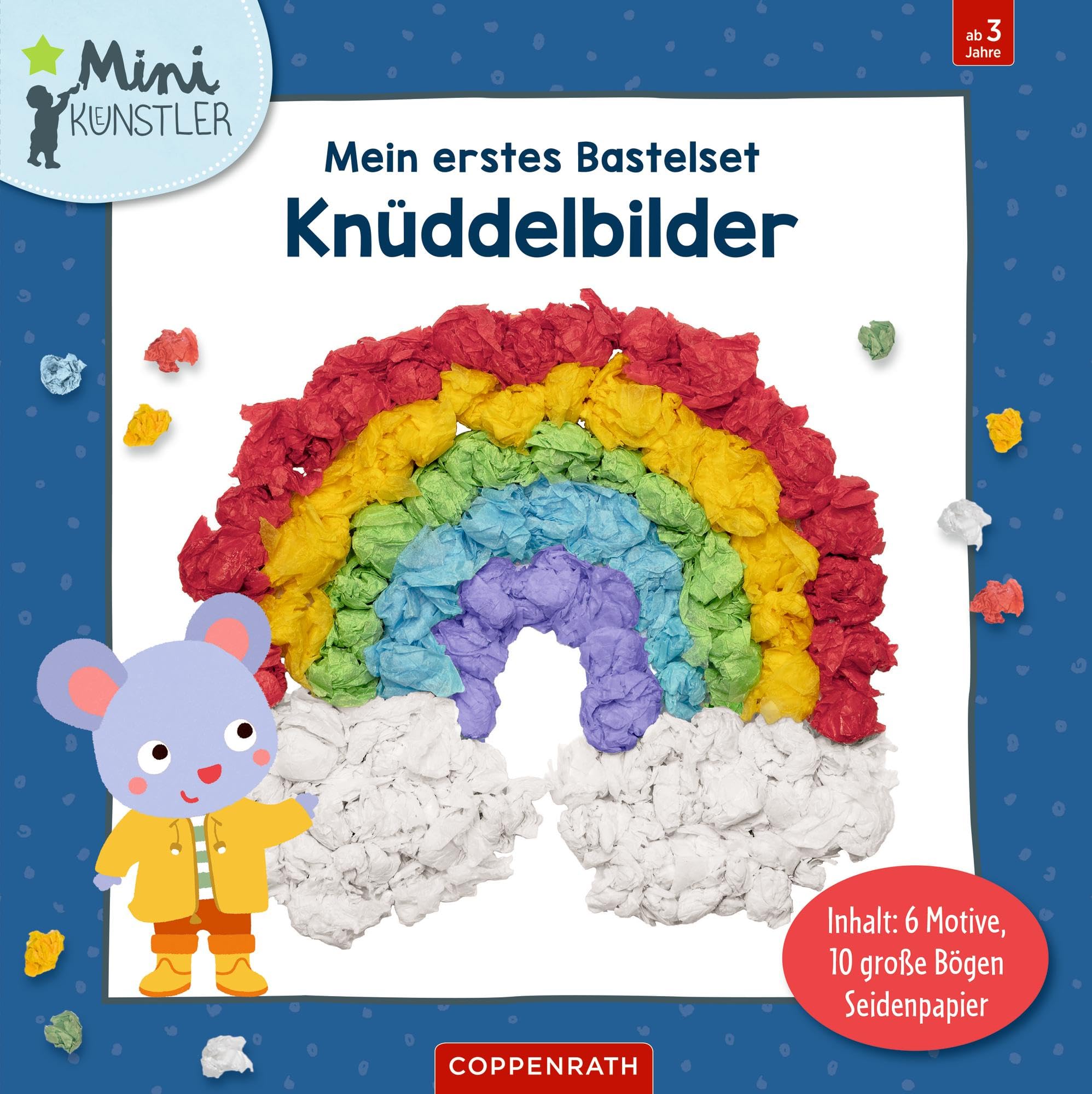 Mein erstes Bastelset: Knüddelbilder (Regenbogen): Inhalt: 6 Motive, 10 Bögen Seidenpapier (Mini-Künstler)