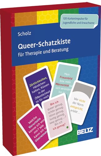 Queer-Schatzkiste für Therapie und Beratung: 120 Karten für die Arbeit mit Jugendlichen und Erwachsenen. Mit 24-seitigem Booklet in stabiler Box, Kartenformat 5,9 x 9,2 cm (Beltz Therapiekarten)