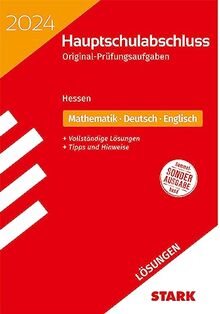 STARK Lösungen zu Original-Prüfungen Hauptschulabschluss 2024 - Mathematik, Deutsch, Englisch - Hessen