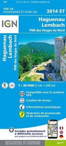 Haguenau.Lembach.PNR des Vosges du Nord 1:25 000