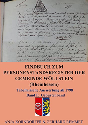 Findbuch zum Personenstandsregister der Gemeinde Wöllstein/ Rheinhessen: Tabellarische Auswertung ab 1798 Band I Geburtenband