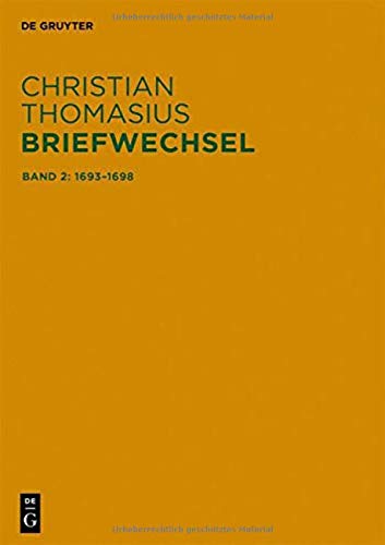 Briefe 1693–1698 (Christian Thomasius: Briefwechsel)