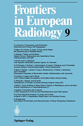 Frontiers in European Radiology (Frontiers in European Radiology, 9, Band 9)
