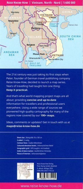 Reise Know-How Landkarte Vietnam, Nord | Vietnam, North (1:600.000)
