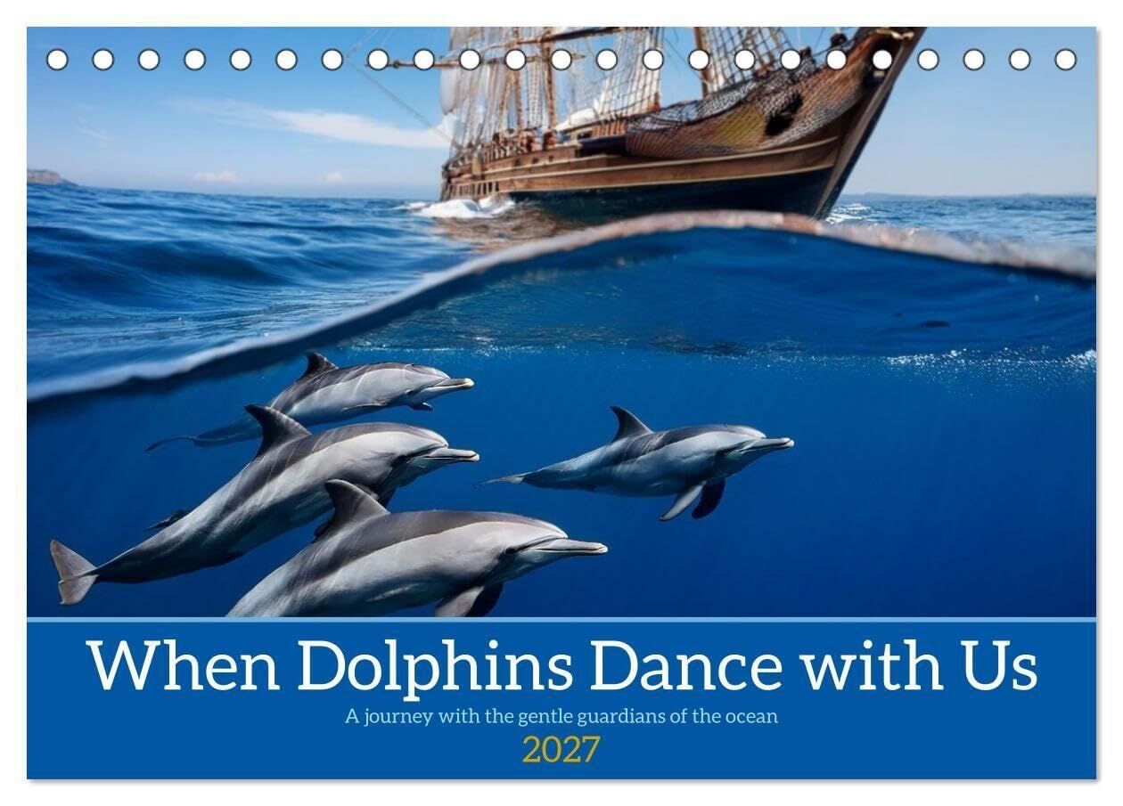 When Dolphins Dance with Us (Desk Calendar 2027 DIN A5 landscape), CALVENDO 12 Month DeskCalendar