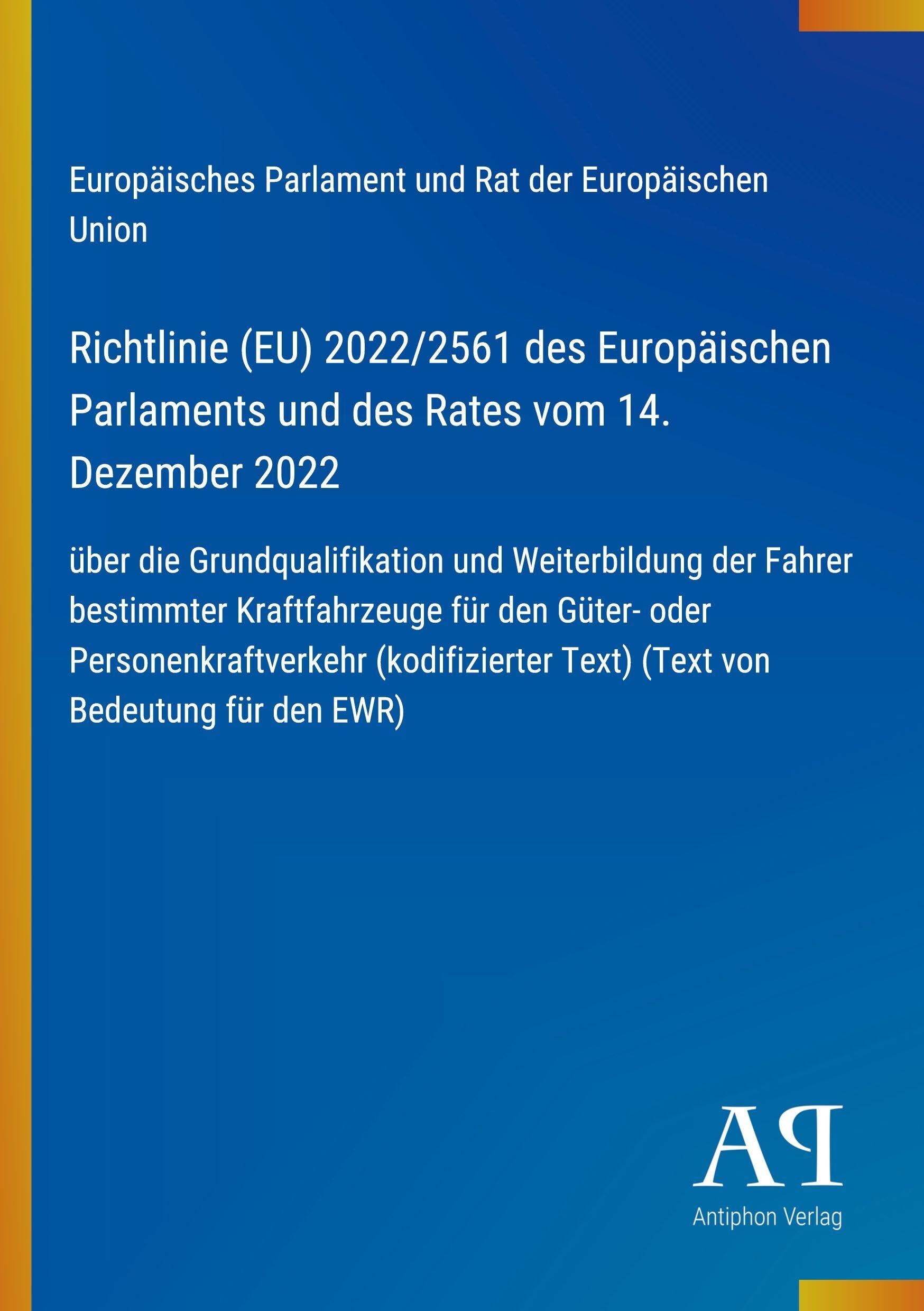 Richtlinie (EU) 2022/2561 des Europäischen Parlaments und des Rates vom 14. Dezember 2022