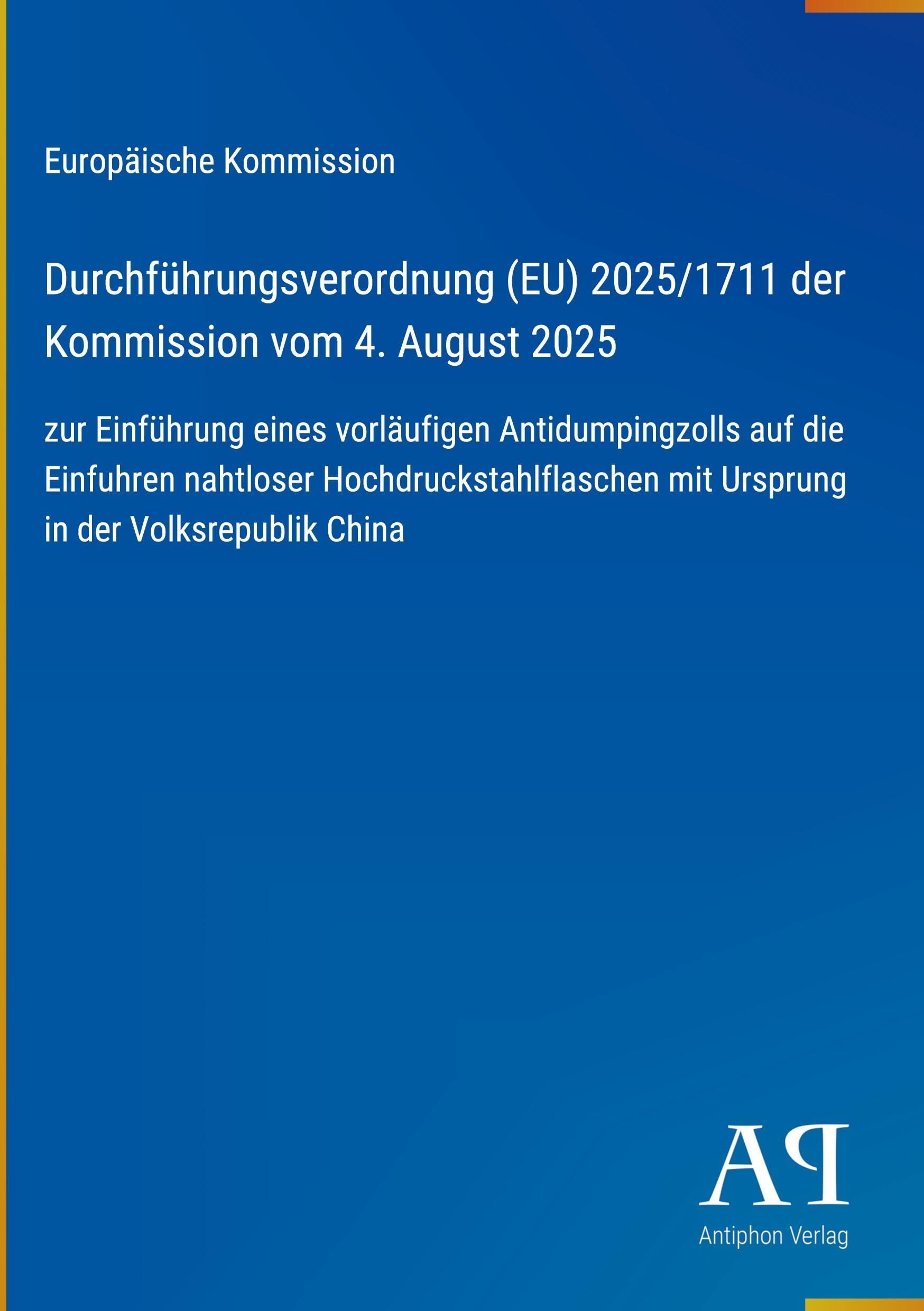 Durchführungsverordnung (EU) 2025/1711 der Kommission vom 4. August 2025