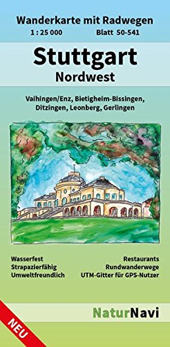 Stuttgart Nordwest: Wanderkarte mit Radwegen, Blatt 50-541, 1 : 25 000, Vaihingen/Enz, Bietigheim-Bissingen, Ditzingen, Leonberg, Gerlingen (NaturNavi Wanderkarte mit Radwegen 1:25 000)