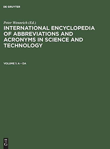 A – Da (International Encyclopedia of Abbreviations and Acronyms in Science and Technology)