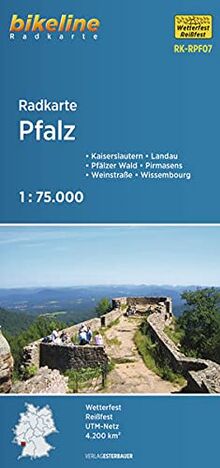 Radkarte Pfalz (RK-RPF07): Kaiserslautern - Landau - Pfälzerwald - Pirmasens - Weinstraße - Wissembourg, 1:75.000, wetterfest/reißfest, GPS-tauglich mit UTM-Netz (Bikeline Radkarte)