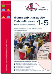 Stundenbilder zu den Zahlenländern 1 bis 5