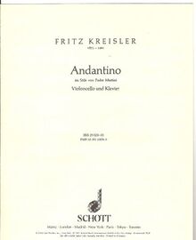 Andantino im Stile von P. Martini: Nr. 2. Violoncello und Klavier. (Edition Schott)