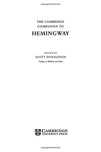 The Cambridge Companion to Hemingway (Cambridge Companions to Literature)