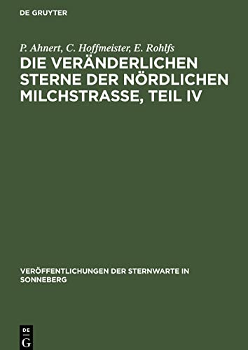 Die veränderlichen Sterne der nördlichen Milchstraße, Teil IV - Neu