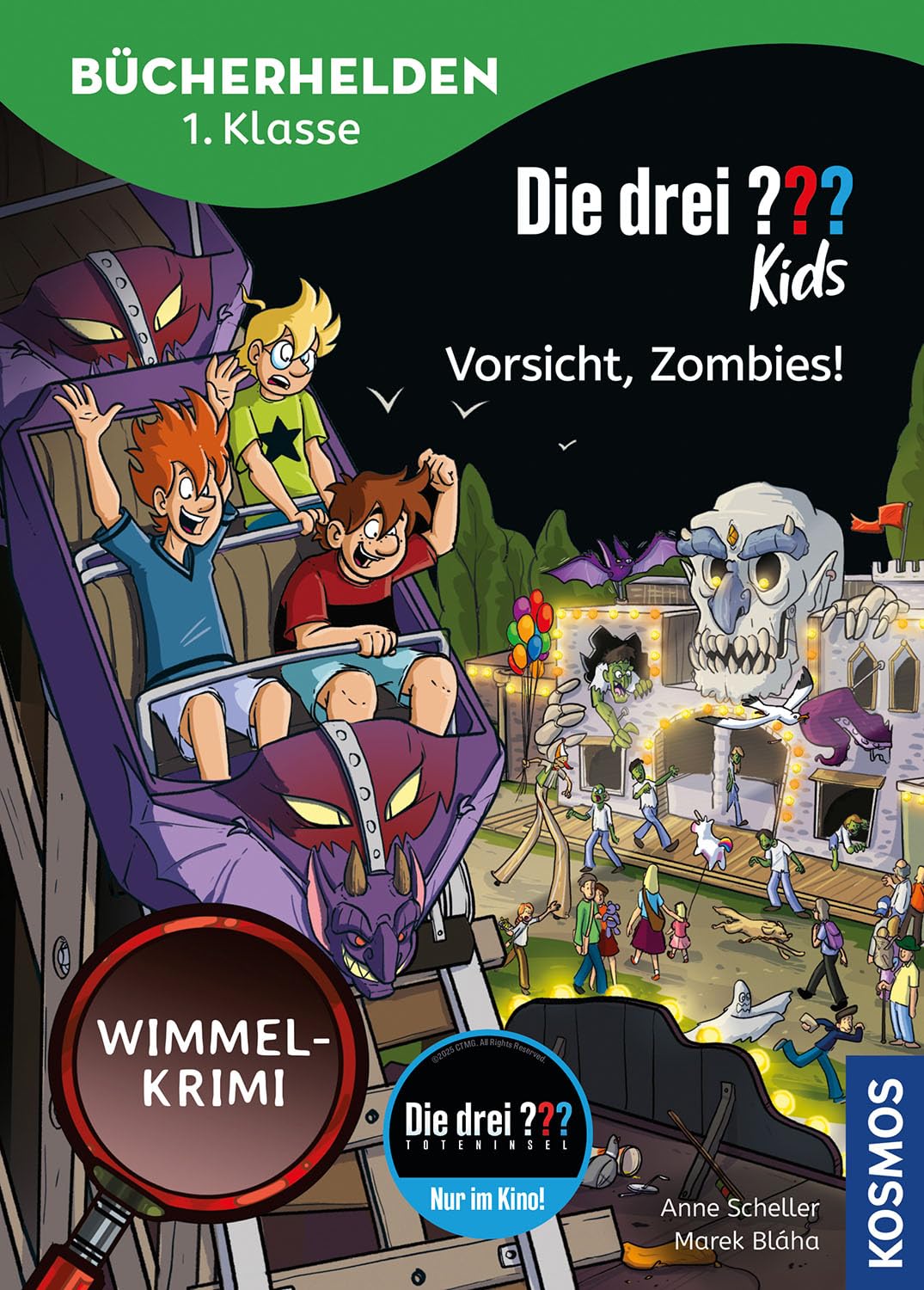 Die drei ??? Kids, Bücherhelden 1. Klasse, Vorsicht, Zombies!: Wimmel-Krimi - Leicht lesen lernen ab 6 Jahren - mit tollen Wimmelseiten - ermittle gemeinsam mit Justus, Peter und Bob und löse den Fall
