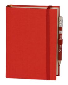 Semikolon 351183 - Reisetagebuch Petit Voyage – 10,5 x 14,8 cm 272 Seiten, 2 Lesezeichen Weltkarte – red rot