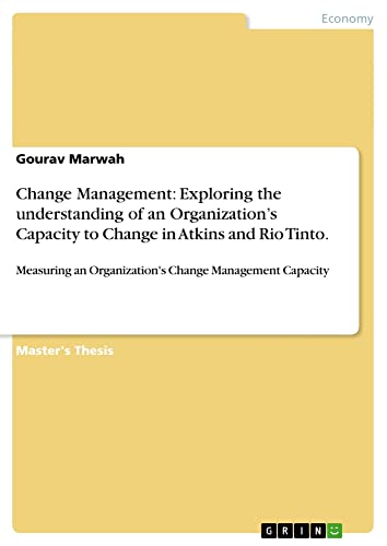 Change Management: Exploring the understanding of an Organization¿s Capacity to Change in Atkins and Rio Tinto.: Measuring an Organization's Change Management Capacity