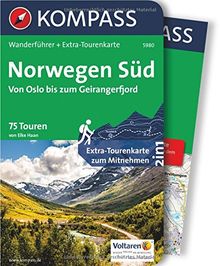 Norwegen Süd, Von Oslo bis zum Geirangerfjord: Wanderführer mit Extra-Tourenkarte 1:50.000-220.000, 75 Touren, GPX-Daten zum Download. (KOMPASS-Wanderführer, Band 5980)