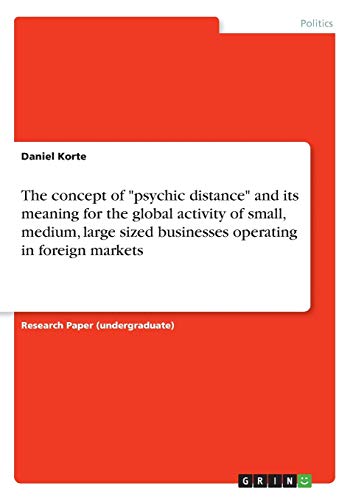 The concept of psychic distance and its meaning for the global activity of small, medium, large sized businesses operating in foreign markets