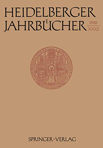 Heidelberger Jahrbücher (Heidelberger Jahrbücher, 32, Band 32)
