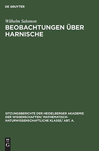 Beobachtungen über Harnische (Sitzungsberichte der Heidelberger Akademie der Wissenschaften/ Abt. A. Mathematisch-physikalische Wissenschaften, 1925, 4)