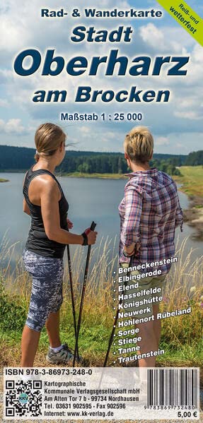 Stadt Oberharz am Brocken: Rad- und Wanderkarte (reiß- und wetterfest)