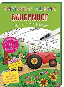 Magischer Malspaß: Bauernhof: Male nur mit Wasser! Set mit Anleitungsheft, Wassertank-Pinsel und 10 Zauberkarten