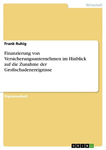 Finanzierung von Versicherungsunternehmen im Hinblick auf die Zunahme der Großschadenereignisse: Diplomarbeit