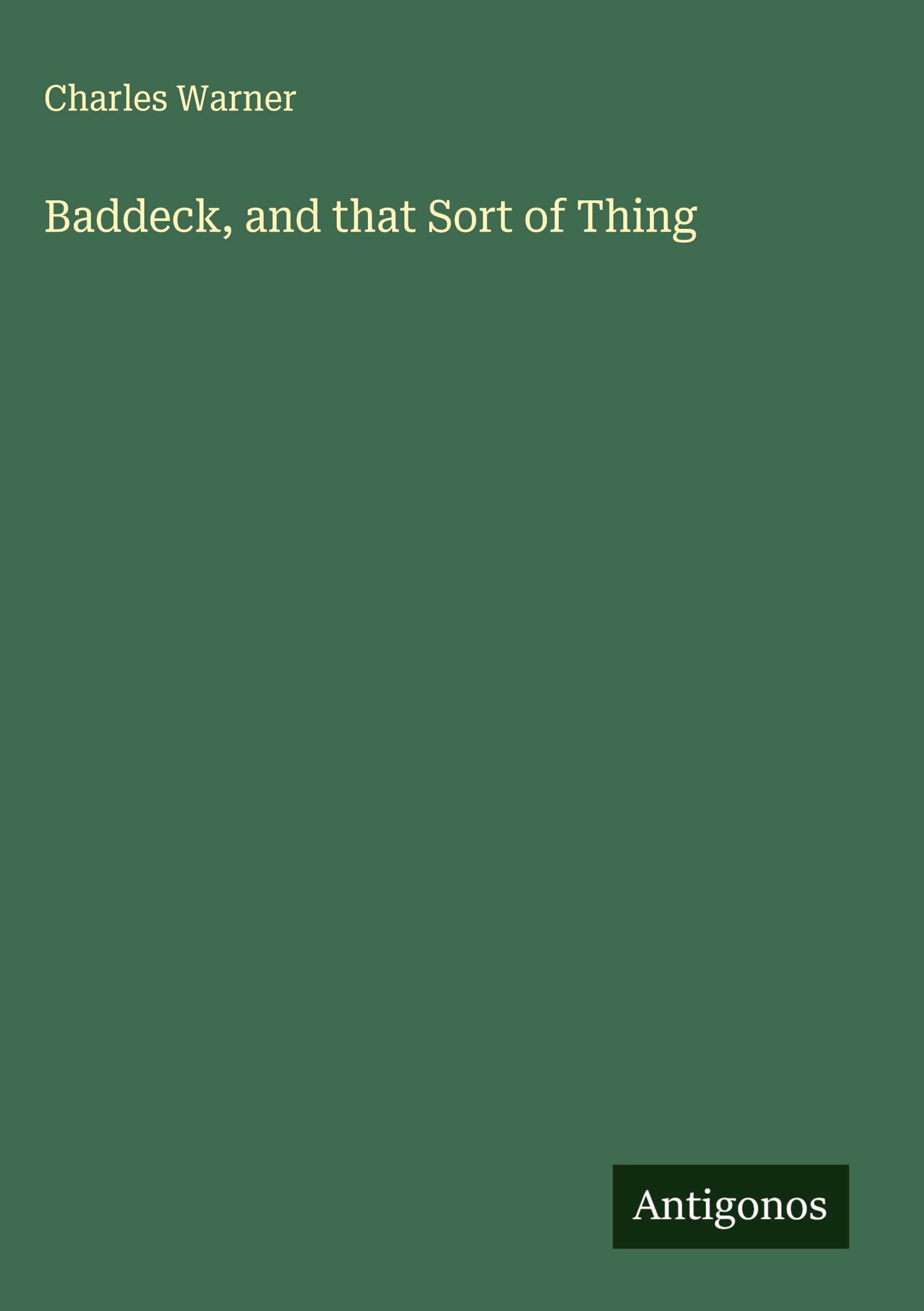 Baddeck, and that Sort of Thing
