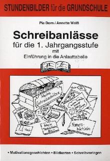 Schreibanlässe. 1. Jahrgangsstufe. Mit Einführung in die Anlauttabelle: Stundenbilder für die Grundschule