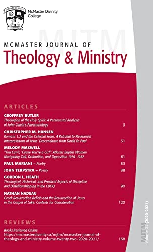 McMaster Journal of Theology and Ministry: Volume 22, 2020-2021