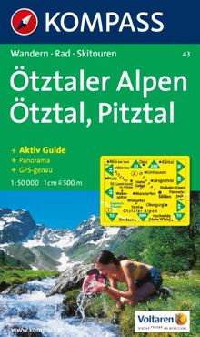 Ötztaler Alpen, Ötztal, Pitztal: Wander-, Rad- und Skitourenkarte. Mit Panorama. GPS-genau. 1:50.000